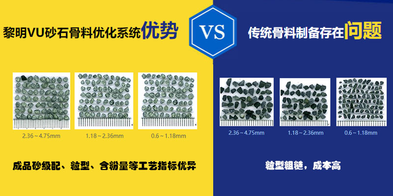 黎明VU砂石骨料優(yōu)化系統(tǒng)VS傳統(tǒng)骨料制備